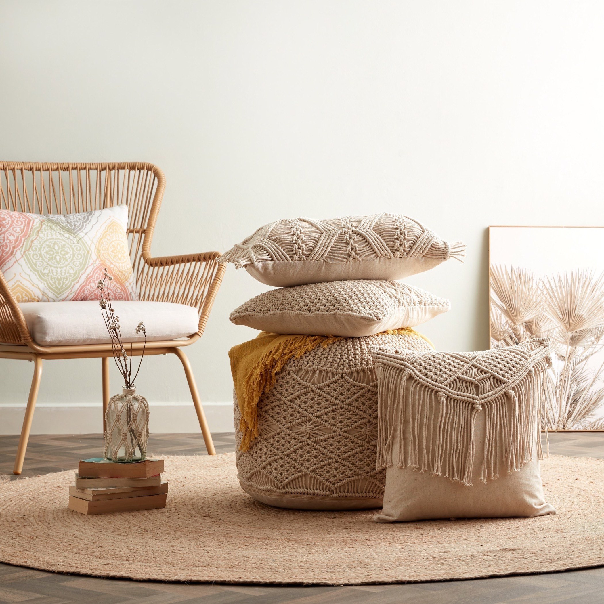 وسادة قطن محشوة مصنوعة يدويًا من أكيرا - 45x45 سم-hbxlivingroom-furnishings-cushionsandcovers-filledcushions-image-5