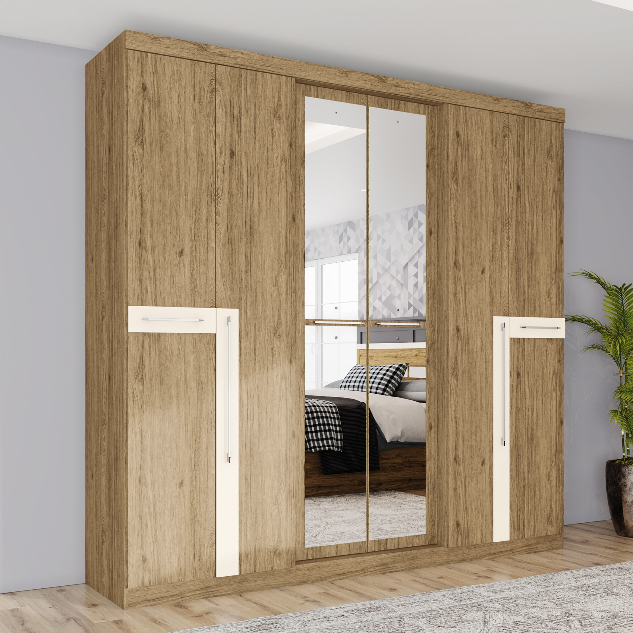 خزانة ملابس 6 أبواب بمرآة من برازيليا-hbxfurniture-wardrobes-image-1
