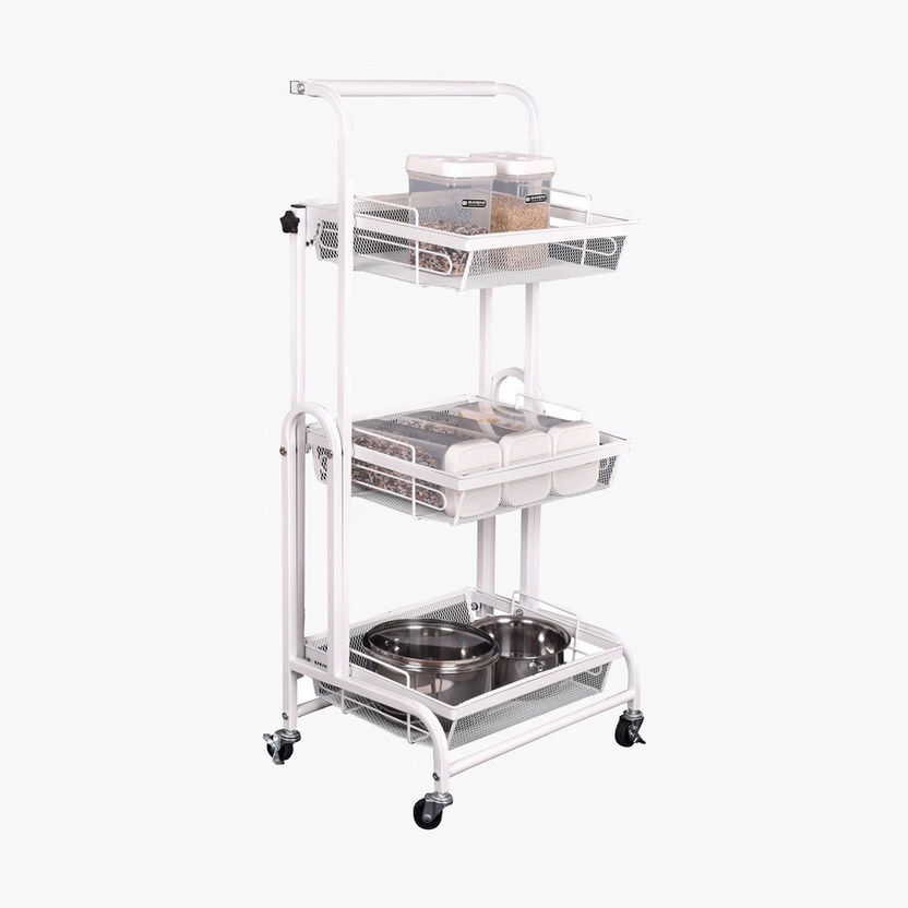 Rio Foldable Metal Storage Cart - 44x30x94.5 cm-Kitchen Racks and Holders-image-2