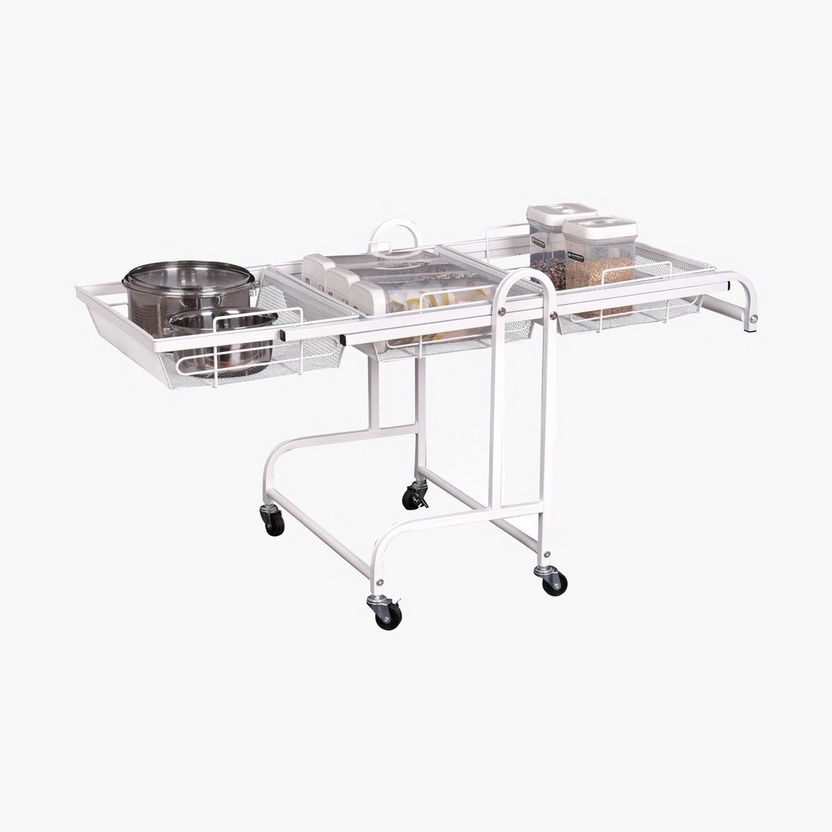 Rio Foldable Metal Storage Cart - 44x30x94.5 cm-Kitchen Racks and Holders-image-3
