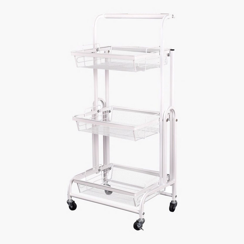 Rio Foldable Metal Storage Cart - 44x30x94.5 cm-Kitchen Racks and Holders-image-4