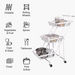 Rio Foldable Metal Storage Cart - 44x30x94.5 cm-Kitchen Racks and Holders-thumbnailMobile-5