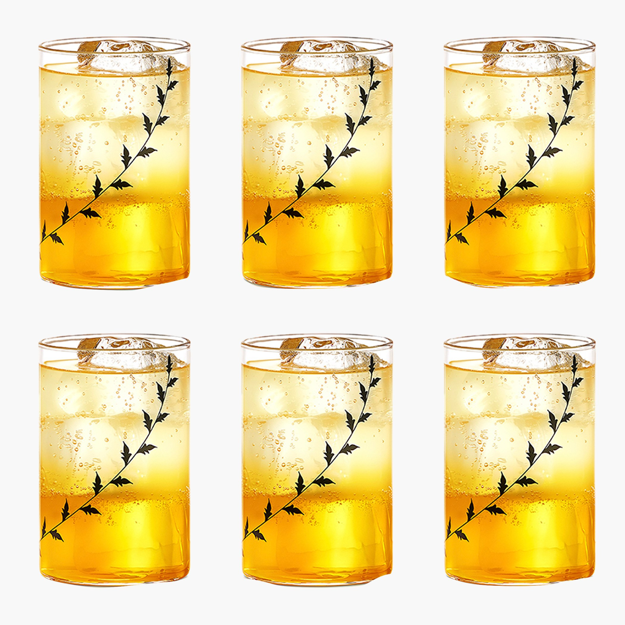 Borosil 6-Piece Vision Glass Set With Black Krip - 295 ml-hbxhomeware-hbxkitchen-image-2