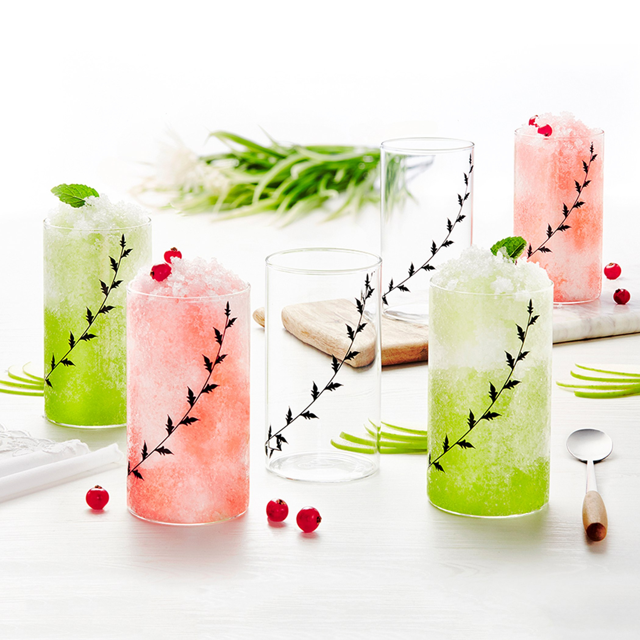 Borosil 6-Piece Vision Glass Set with Black Krip - 350 ml-hbxhomeware-hbxkitchen-image-1