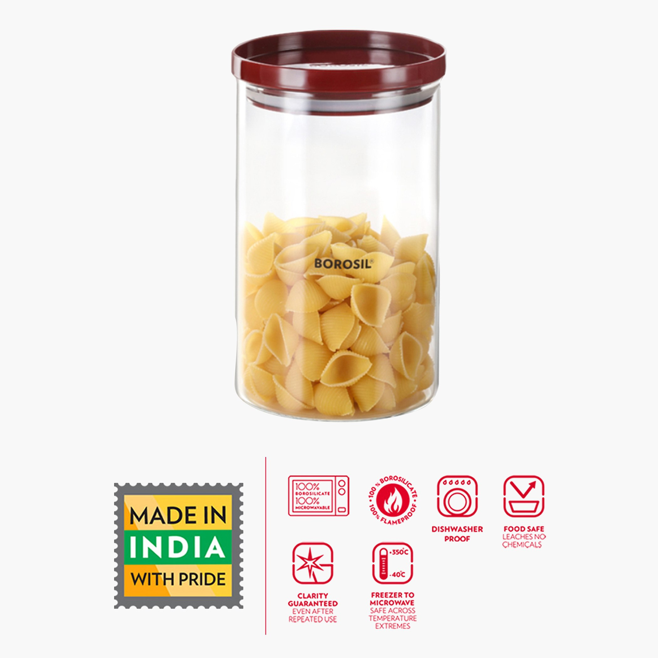 جرة ستاك آند ستور بغطاء بلاستيكي من بوروسيل - 900 مل-hbxhomeware-hbxkitchen-image-4