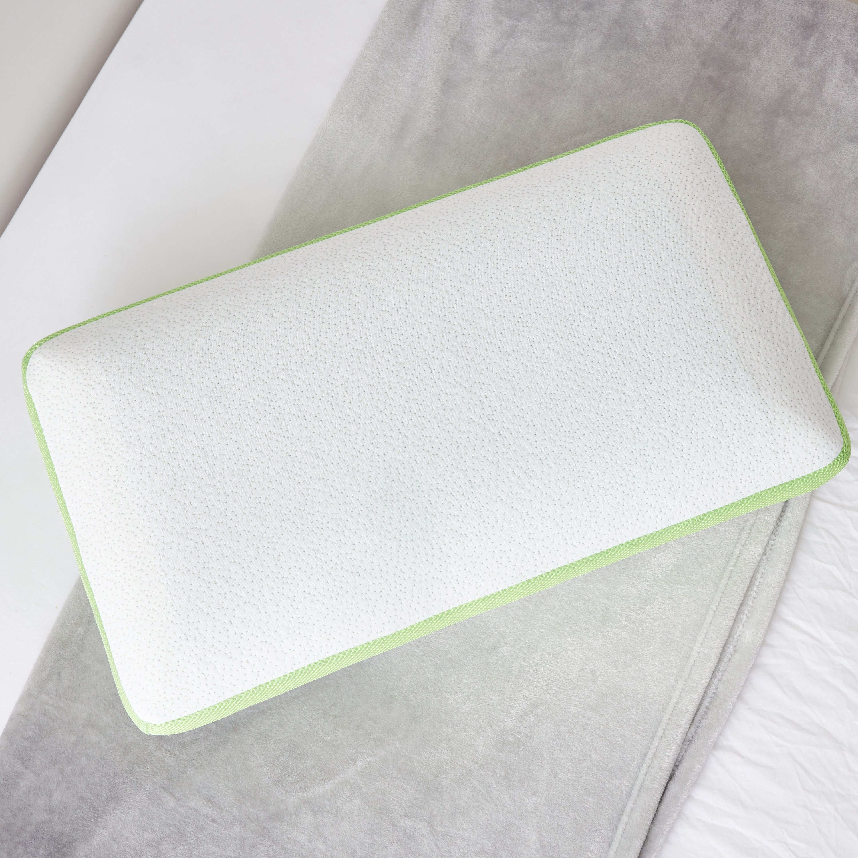 Green Tea and Cooling Gel Memory Foam Pillow - 70x40x13 cm-hbxdecorandfurnishings-bedding-duvetsandpillows-image-3
