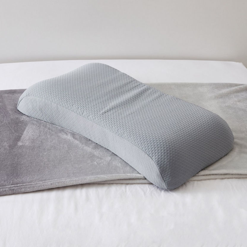 Multi-Position Bamboo Charcoal Memory Foam Pillow - 68x40x11 cm-Duvets and Pillows-image-0