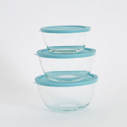 Borosilicate 3-Piece Oven Safe Mixing Bowl Set with Lid