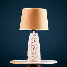 Allure Ceramic Table Lamp with Textured Base - 27x27x49 cms