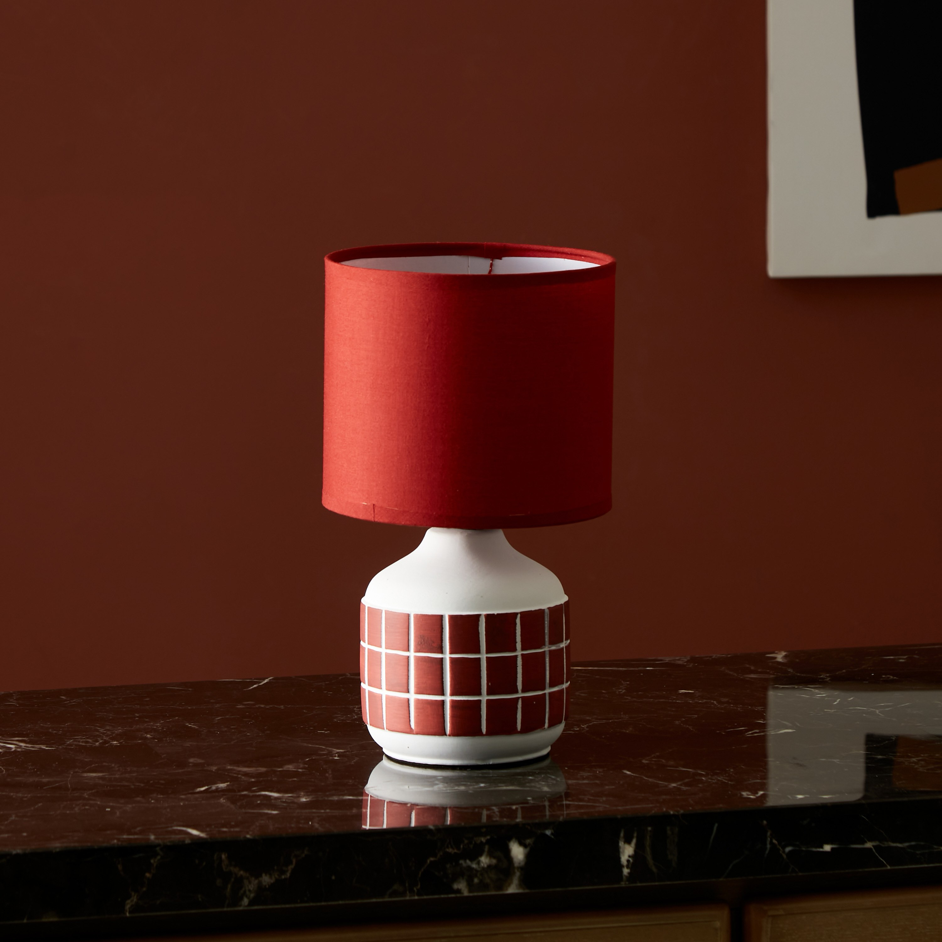 مصباح طاولة سيراميك من جليتان - 15x15x30 سم-hbxlivingroom-lighting-tablelamps-image-1
