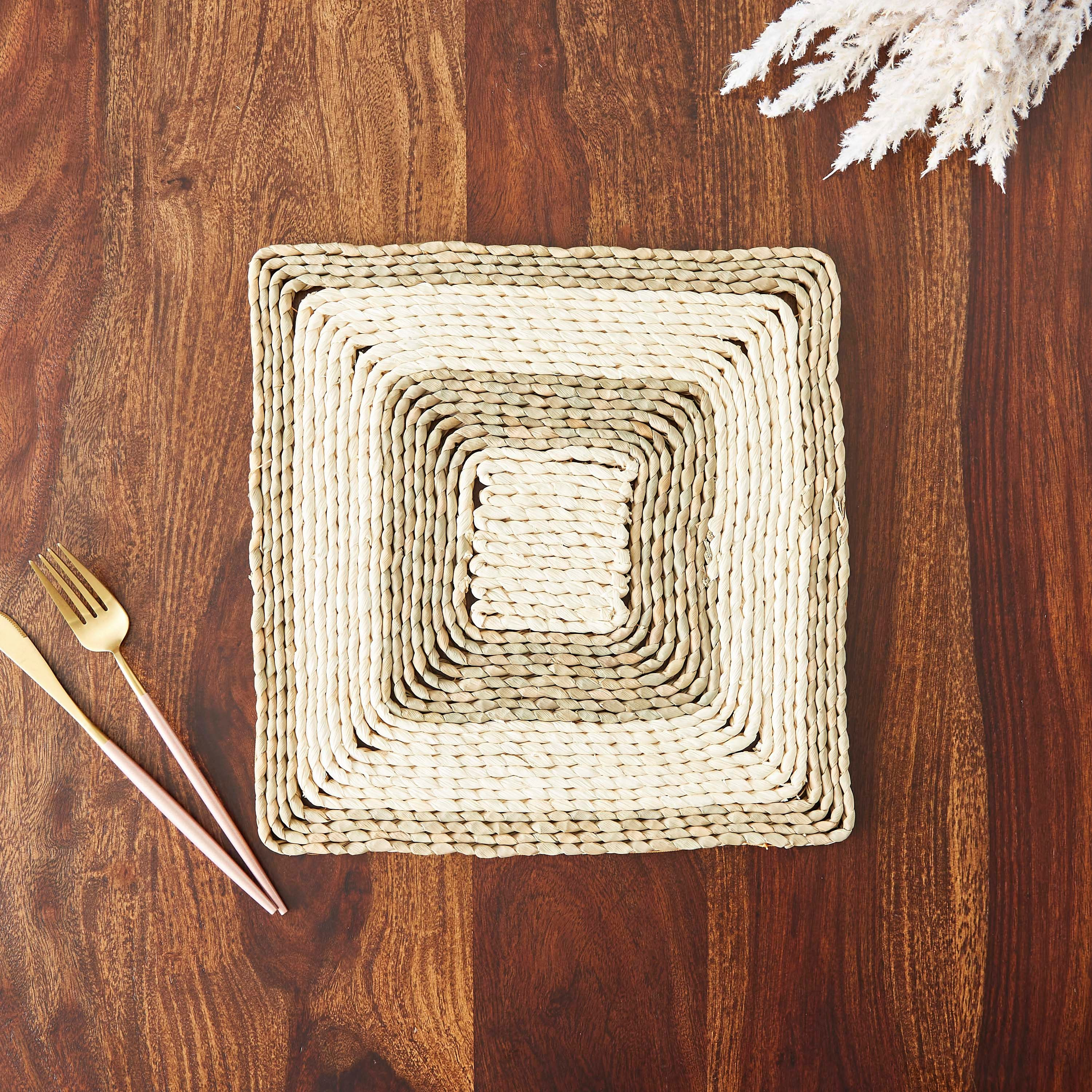 لبادة صحون طبيعية من ريس - 30x30 سم-hbxdecorandfurnishings-homefurnishings-tablelinens-image-1