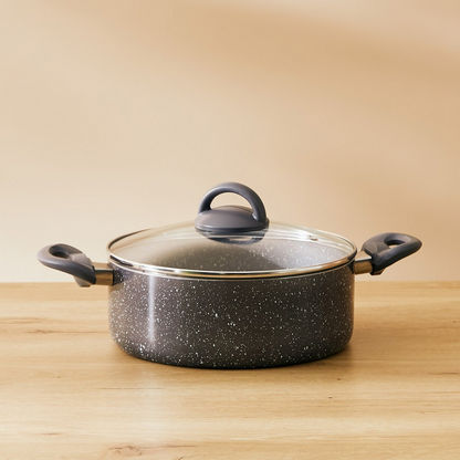 Onyx Non-Stick Casserole with Lid and Induction Base - 24 cm
