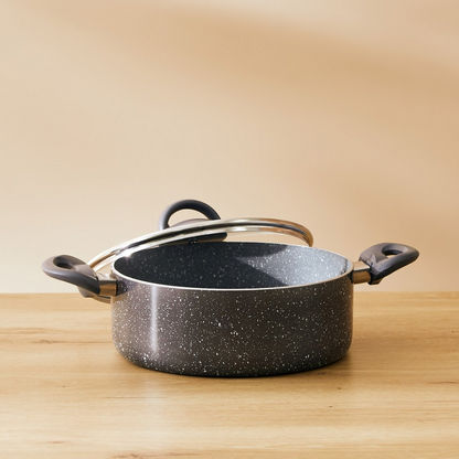 Onyx Non-Stick Casserole with Lid and Induction Base - 24 cms
