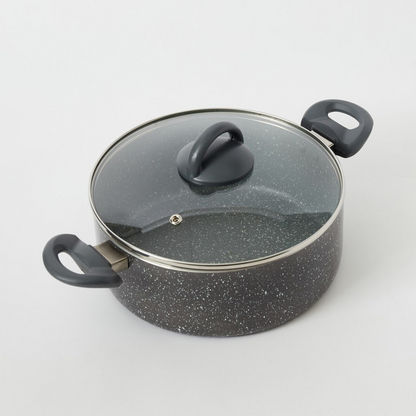 Onyx Non-Stick Casserole with Lid and Induction Base - 24 cms