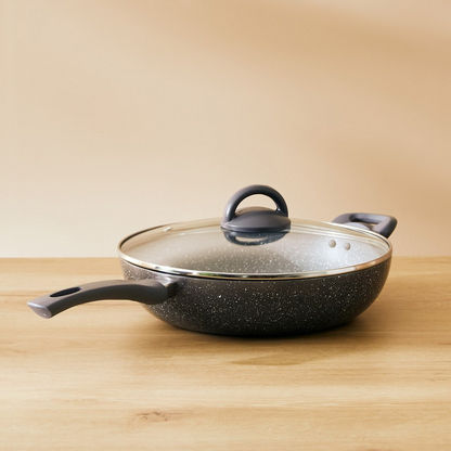Onyx Non-Stick Wok Pan with Lid and Induction Base - 28 cm-Cookware-image-0