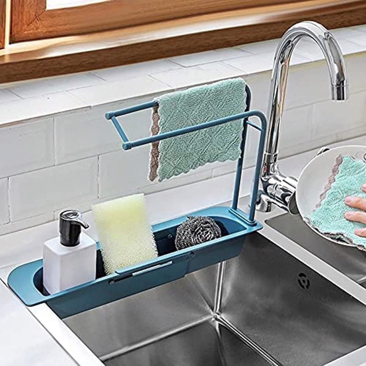 رف تخزين حوض تلسكوبي من إتش بي إس أو - 16.5x13x11 سم-hbxkitchen-kitchenware-kitchenaccessories-image-8