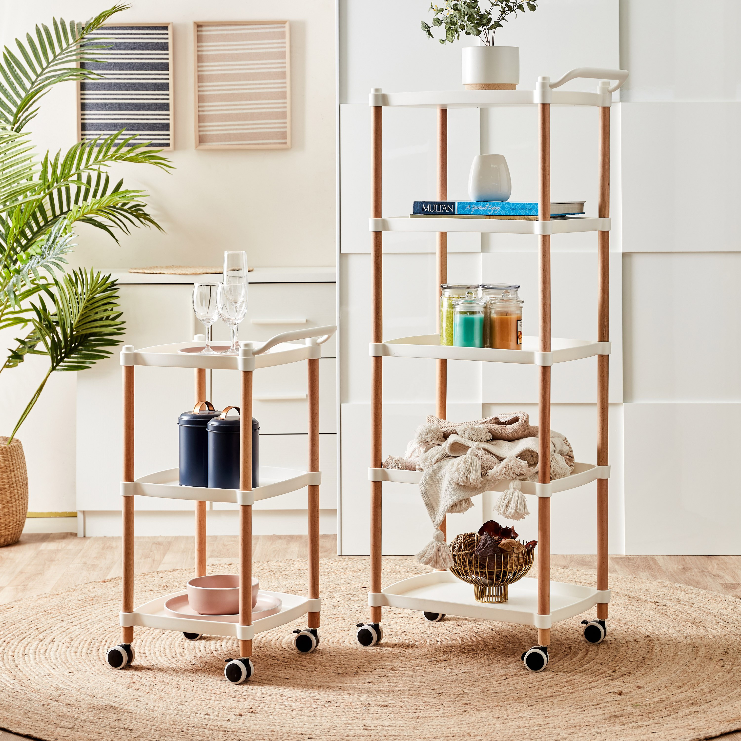 رف تخزين متعدد الأغراض 5 مستويات من بيانكا - 46x33x126 سم-hbxlivingroom-tablesandstands-servingtrolleys-image-7