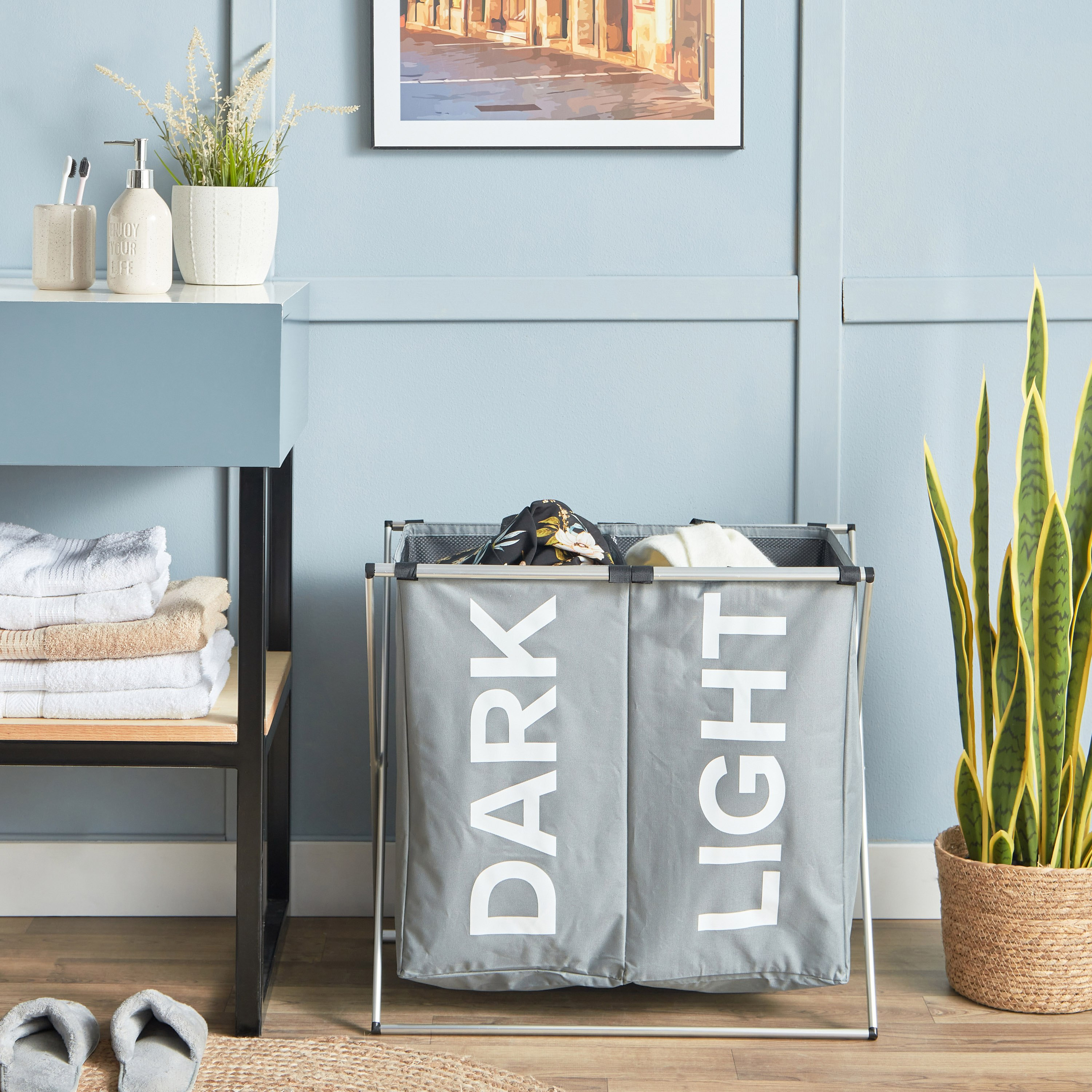 سلّة غسيل مقسّمة من بيانكا - 50x32x47 سم-hbxbathroom-bathroomstorage-laundryhampers-image-7
