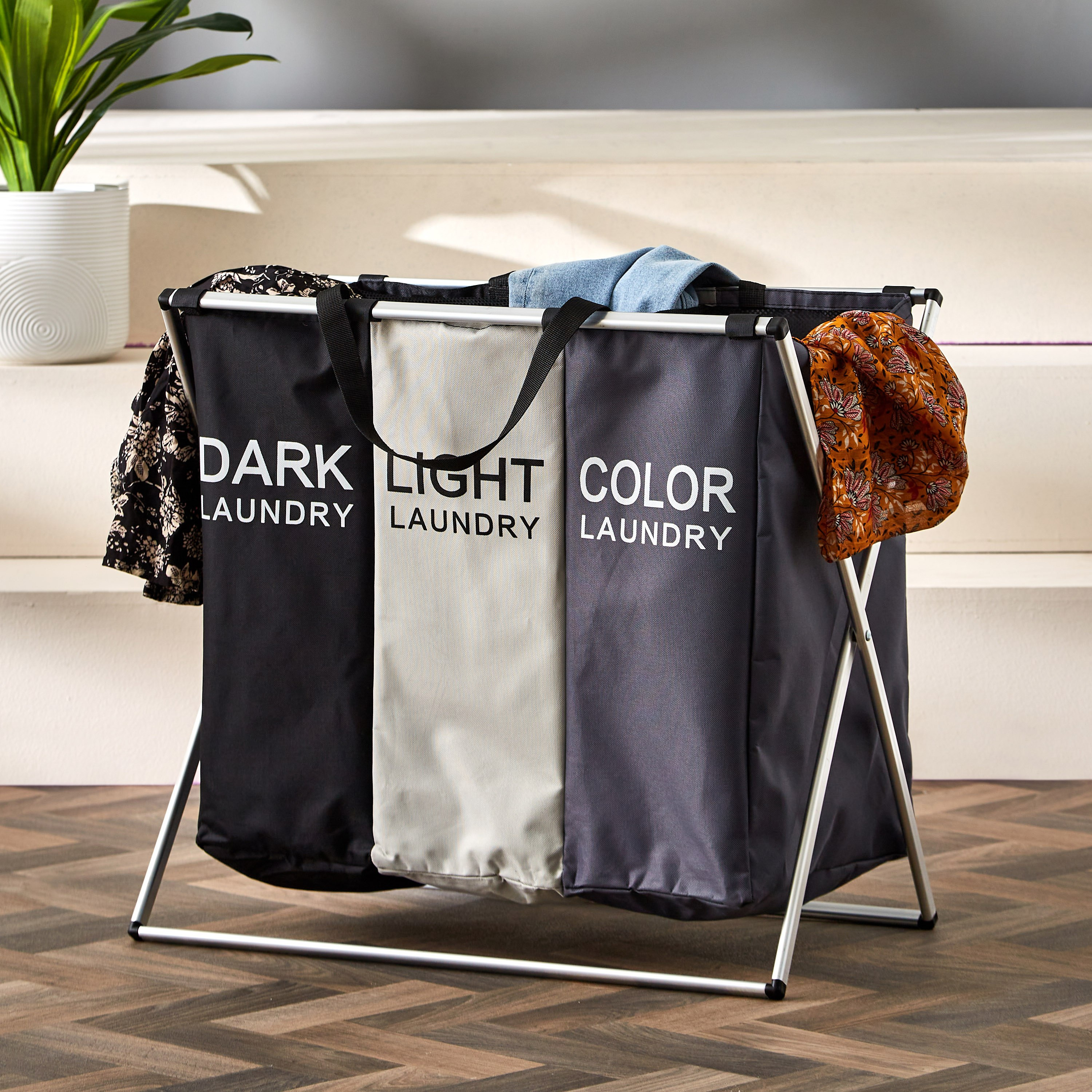 سلّة غسيل 3 أقسام من بيانكا - 54x32x47 سم-hbxbathroom-bathroomstorage-laundryhampers-image-1