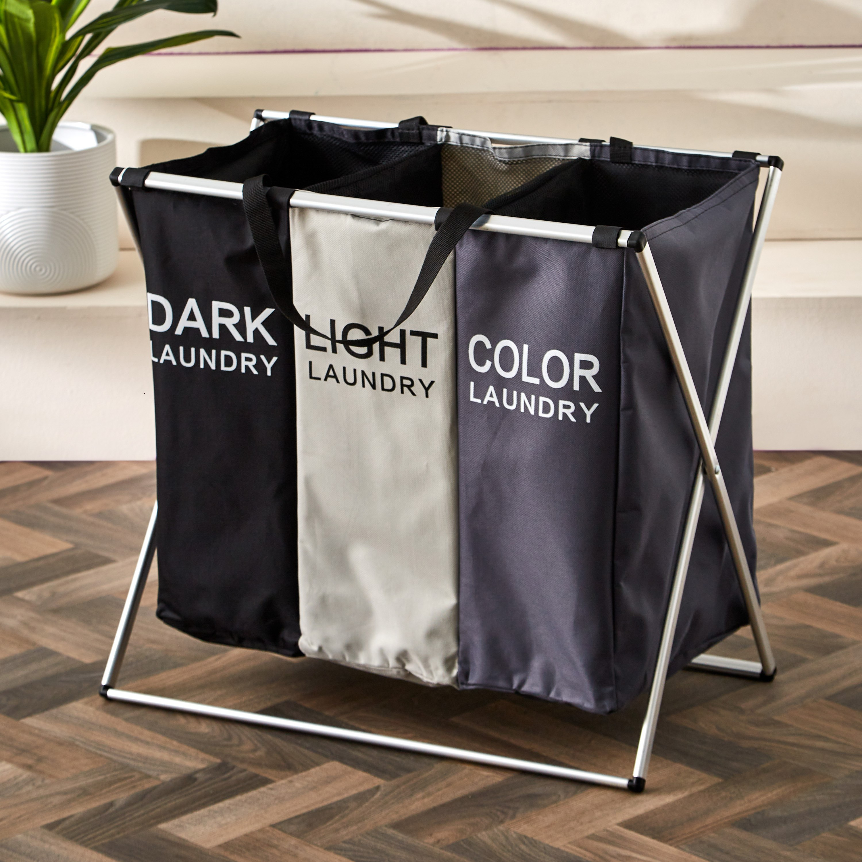 سلّة غسيل 3 أقسام من بيانكا - 54x32x47 سم-hbxbathroom-bathroomstorage-laundryhampers-image-2