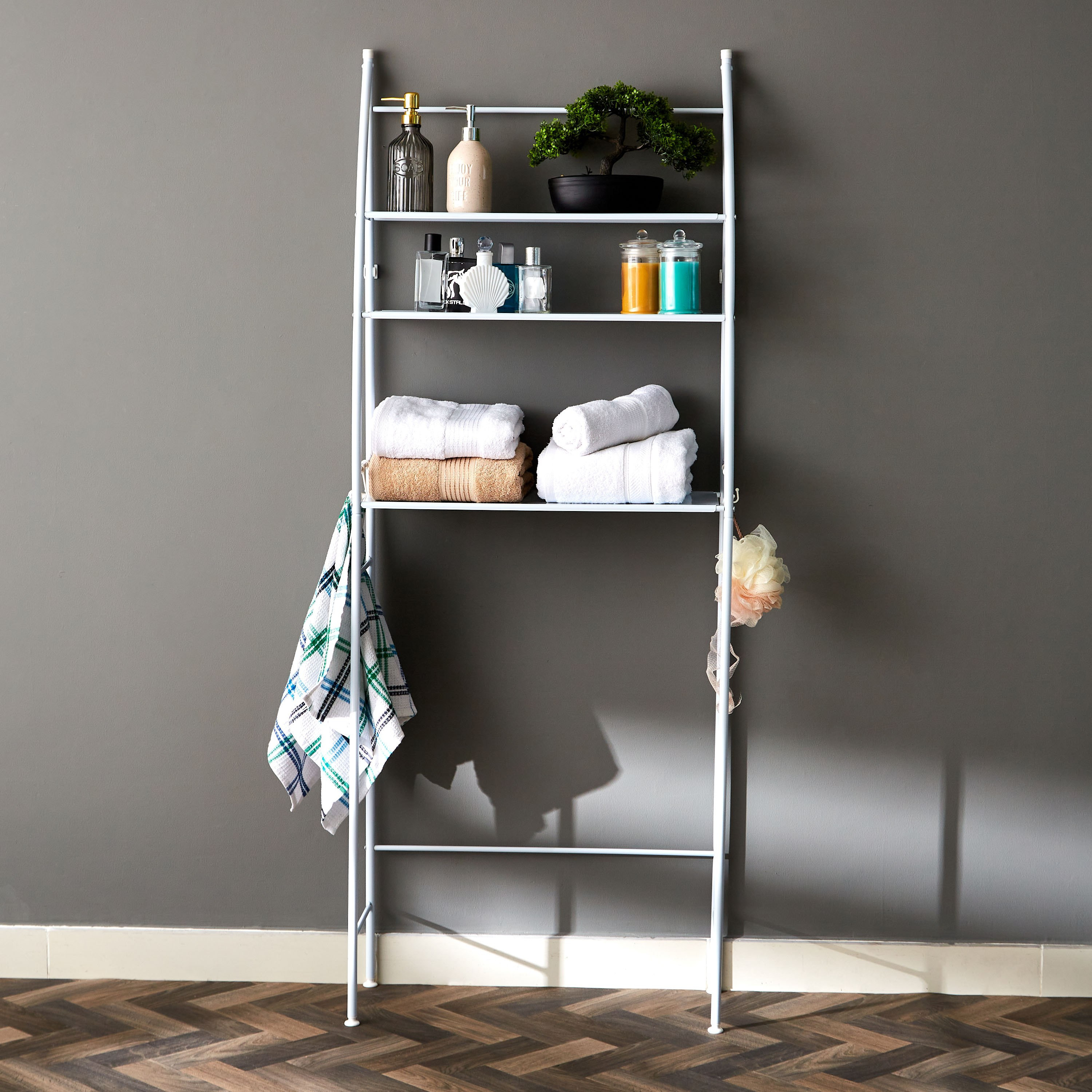 رف تخزين للحمام 3 مستويات بتصميم شراعي من بيانكا - 166x65x25 سم-hbxhomeware-hbxbathroom-image-3