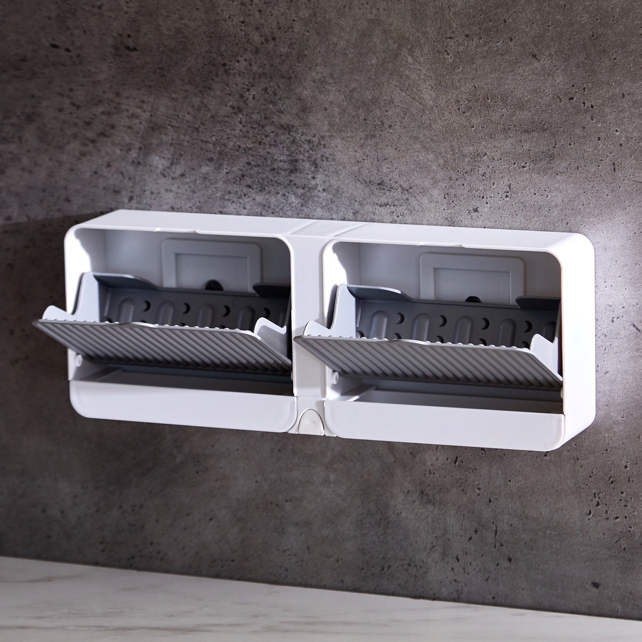 حامل صابون مزدوج من أتش بي أس أو- 25×10×4.5 سم-hbxdecorandfurnishings-homeaccessories-novelties-image-2