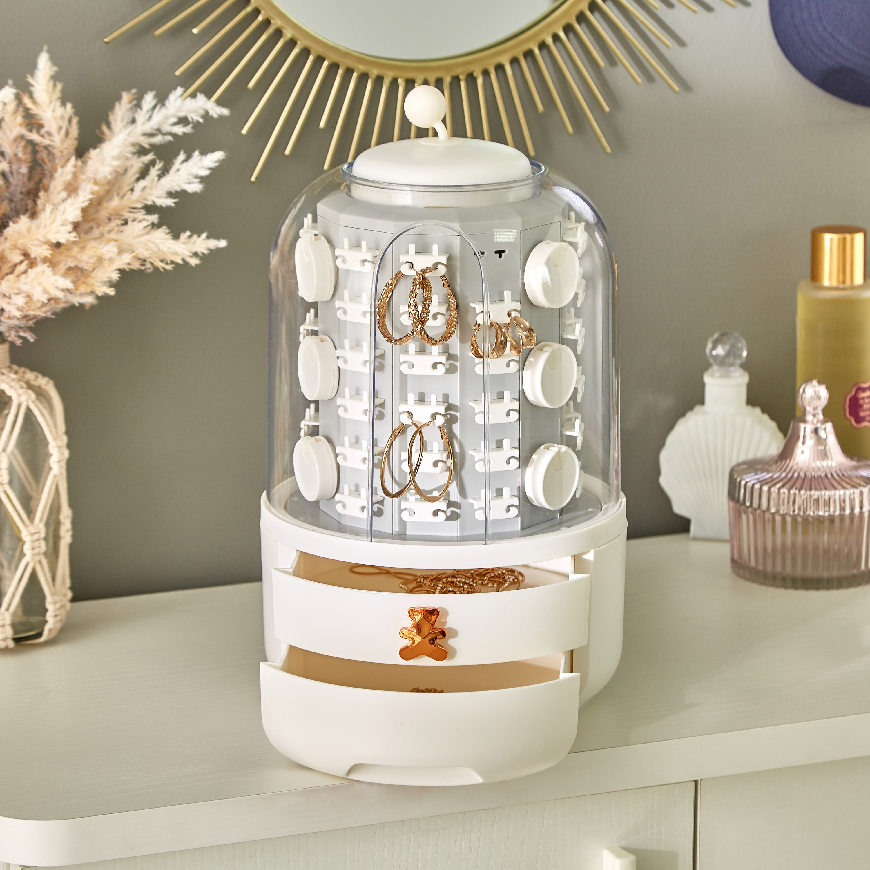منظم تخزين مجوهرات دوار من بيانكا - 21x36 سم-hbxbedroom-bedroomaccessories-jewelleryboxesandholders-image-4