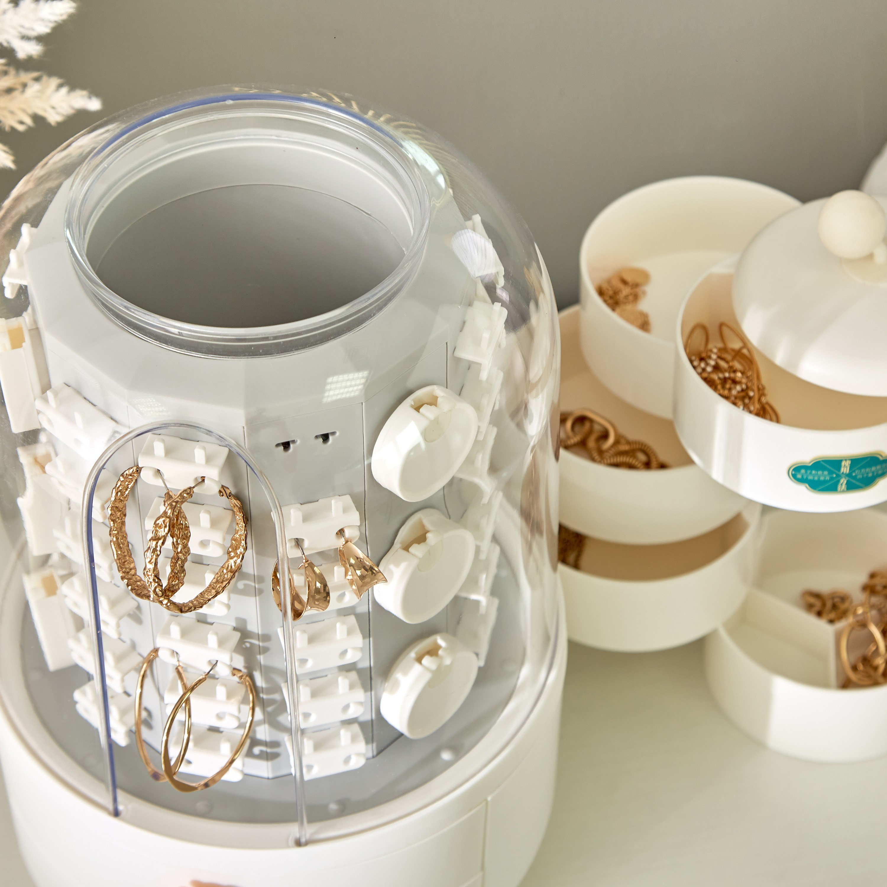 منظم تخزين مجوهرات دوار من بيانكا - 21x36 سم-hbxbedroom-bedroomaccessories-jewelleryboxesandholders-image-7