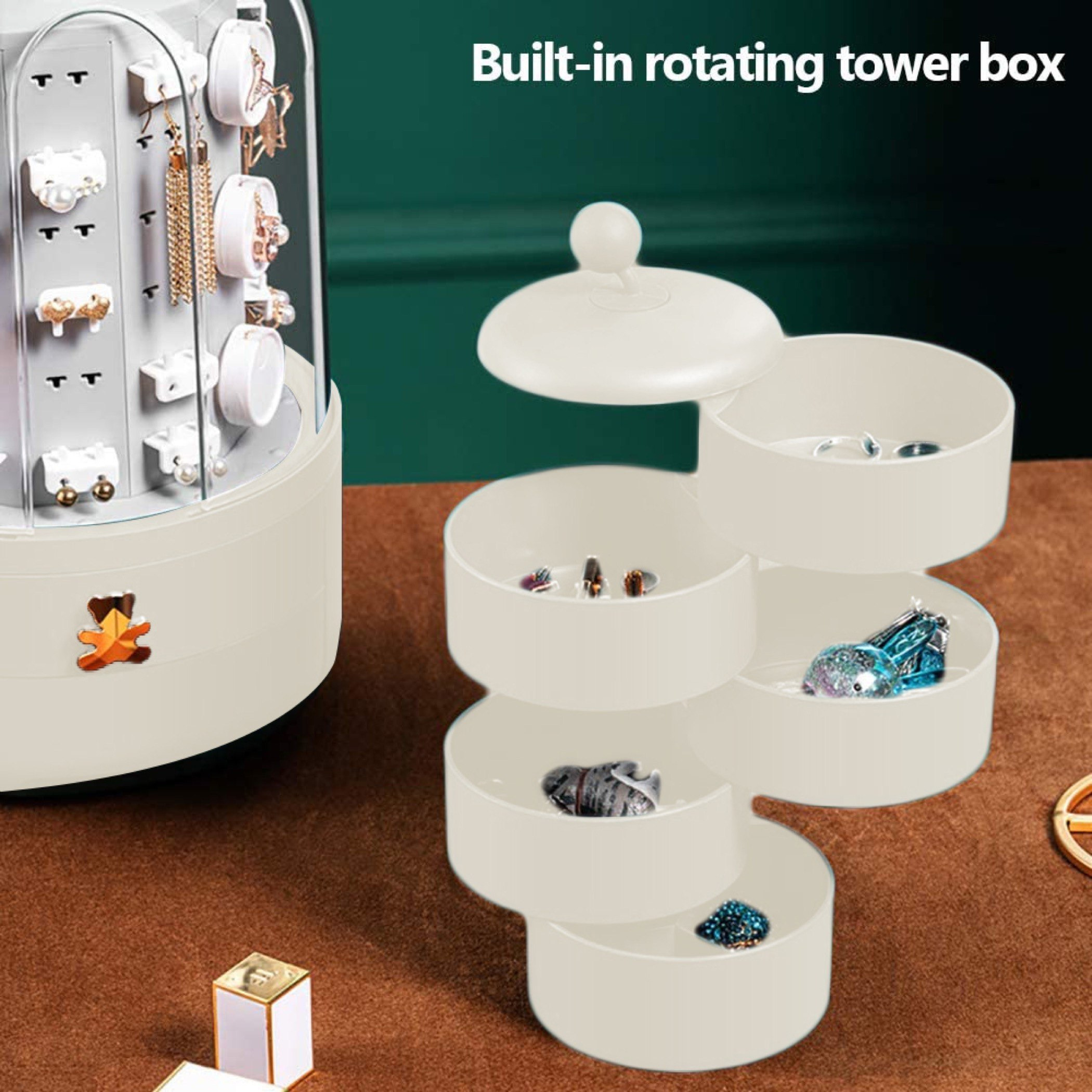 منظم تخزين مجوهرات دوار من بيانكا - 21x36 سم-hbxbedroom-bedroomaccessories-jewelleryboxesandholders-image-2