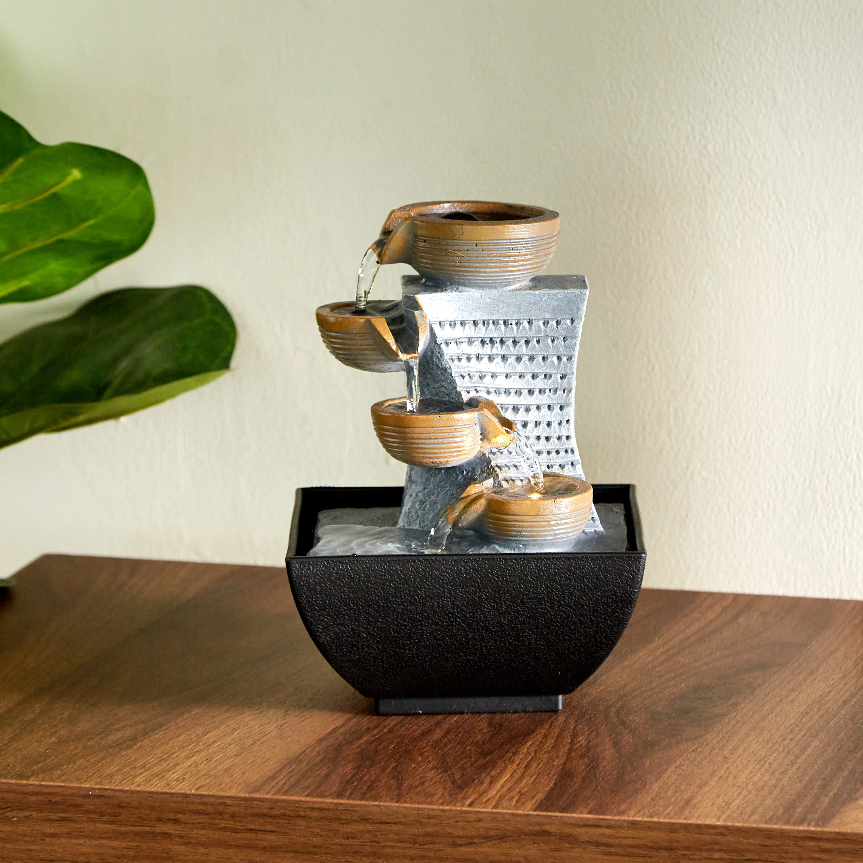 Aurel Modern Four Layered Fountain - 13x13x18 cm-hbxhomeware-hbxdecorandfurnishings-image-1