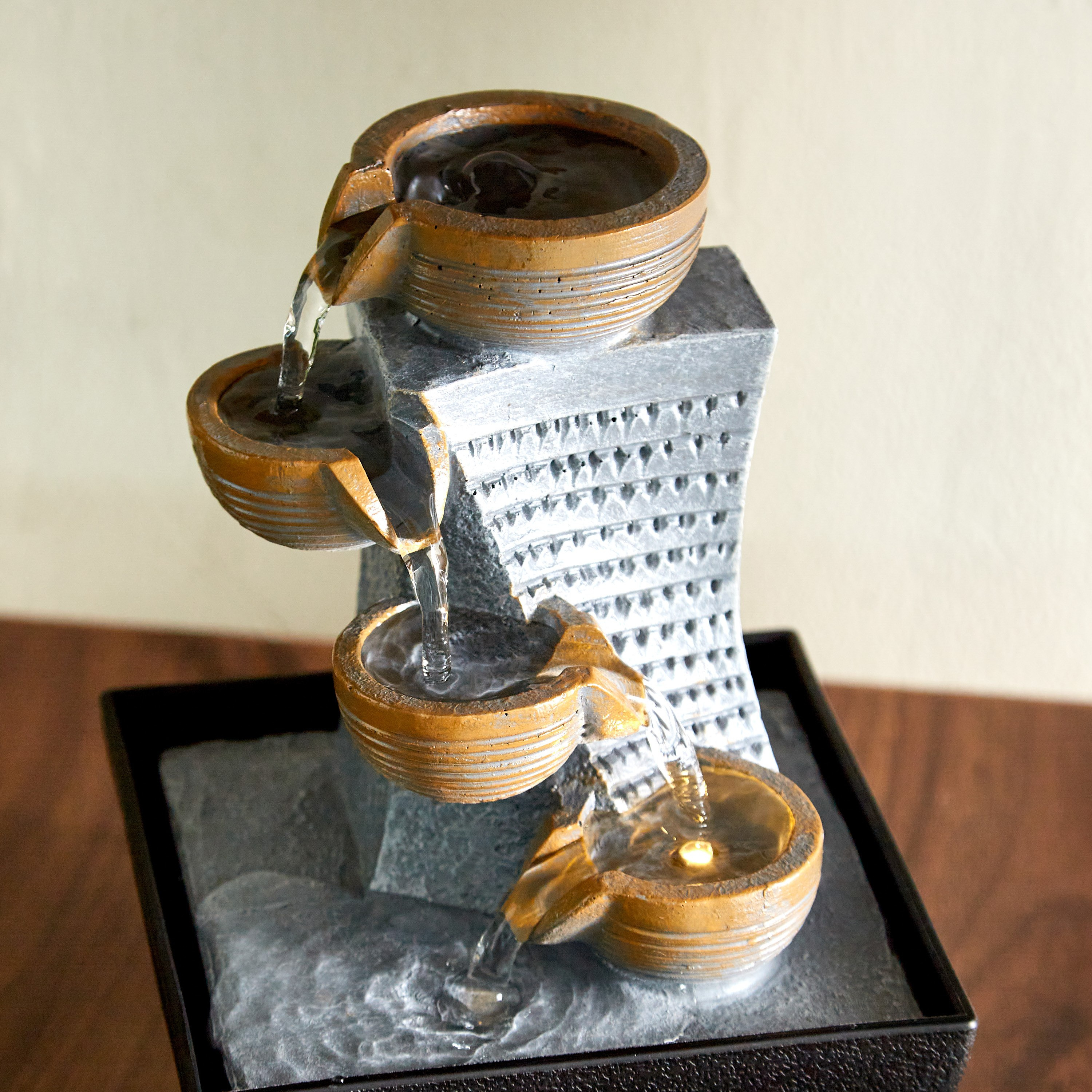 Aurel Modern Four Layered Fountain - 13x13x18 cm-hbxhomeware-hbxdecorandfurnishings-image-2