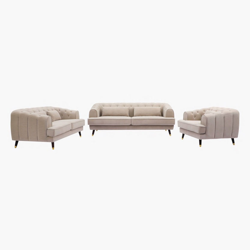 Alison 3-Seater Velvet Sofa with 2 Cushions-Sofas-image-5
