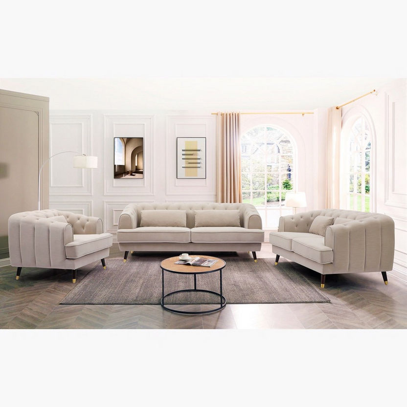 Alison 3-Seater Velvet Sofa with 2 Cushions-Sofas-image-6