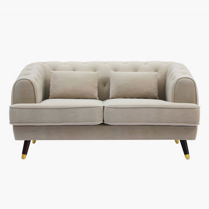 Alison 2-Seater Velvet Sofa with 2 Cushions-Sofas-image-1