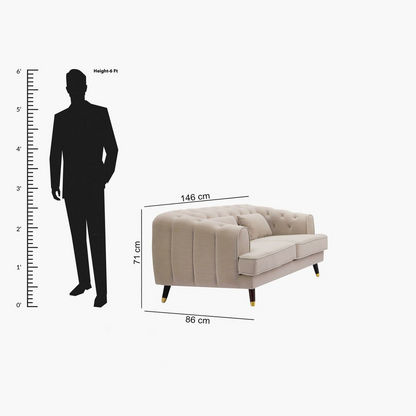 Alison 2-Seater Velvet Sofa with 2 Cushions-Sofas-image-8