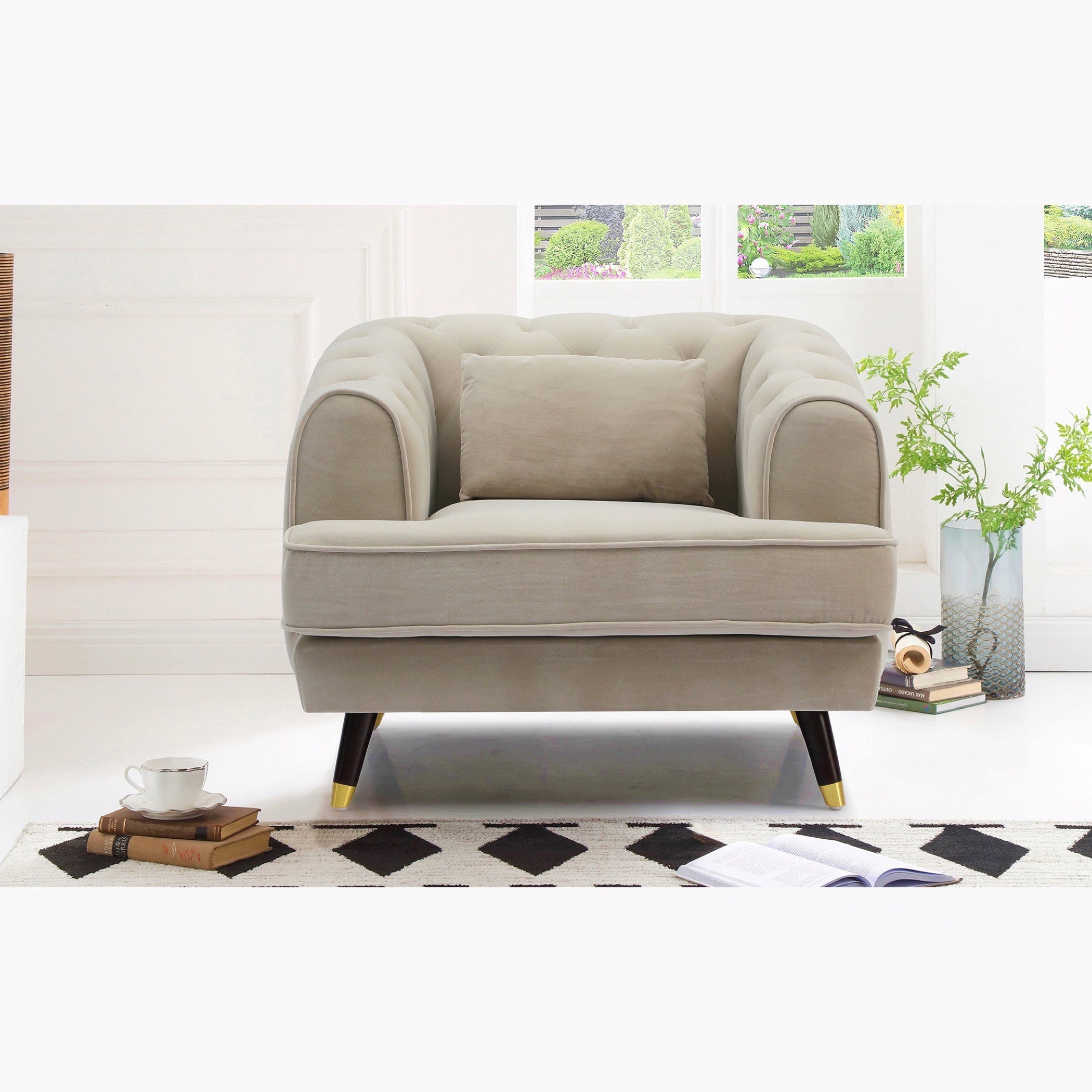 كنبة مخملية بمقعد واحد ووسادة من أليسون-hbxlivingroom-sofasandarmchairs-sofas-image-1