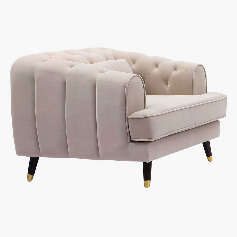 Alison 1-Seater Velvet Sofa with Cushion-Armchairs-image-2
