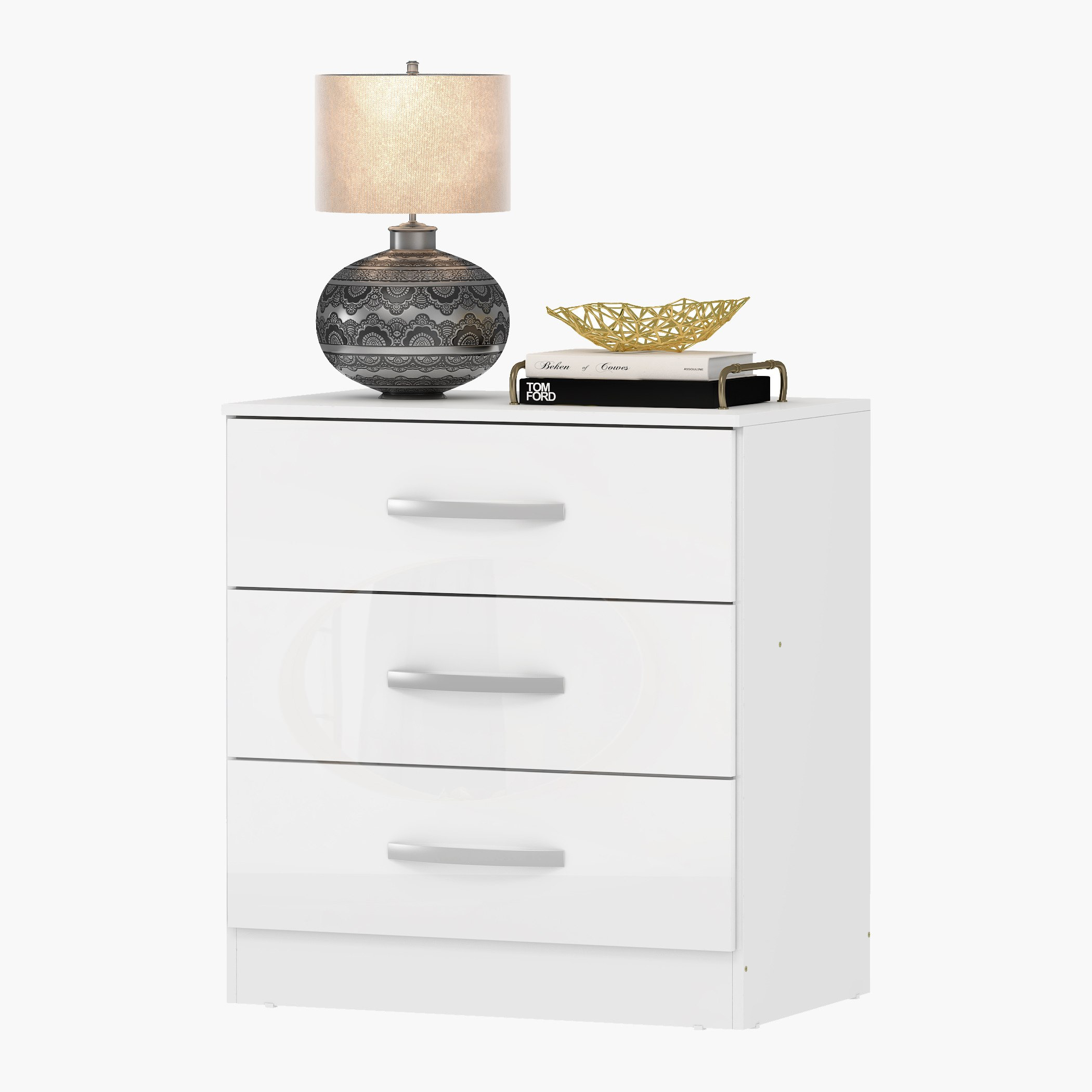 وحدة تخزين عالية اللمعان 3 أدراج - كلارا من موڤو -hbxfurniture-dressersandchests-chestofdrawers-image-2