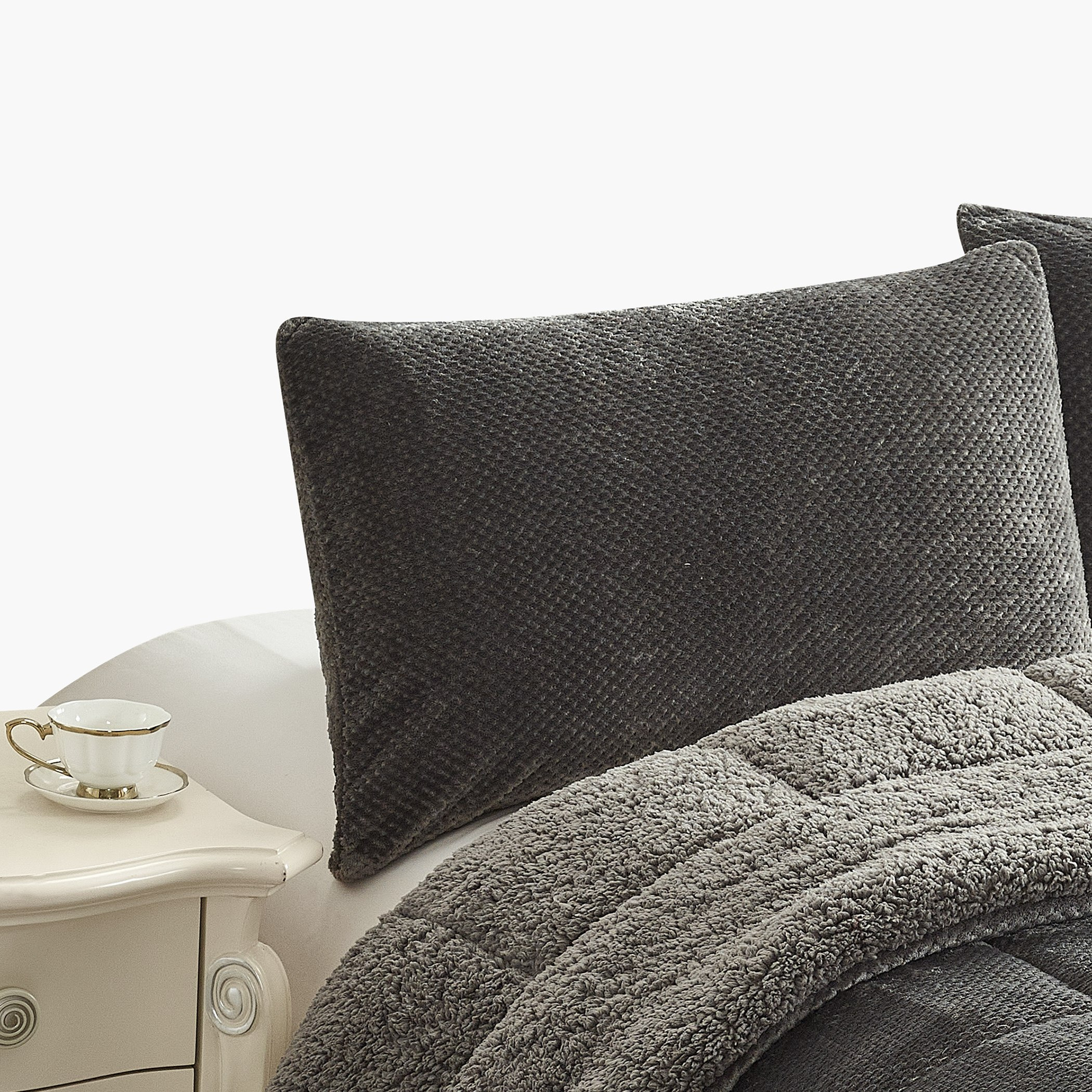 Sherpa 3-Piece Super King Soft Flannel Comforter Set - 240x240 cm-hbxhomeware-hbxdecorandfurnishings-image-3
