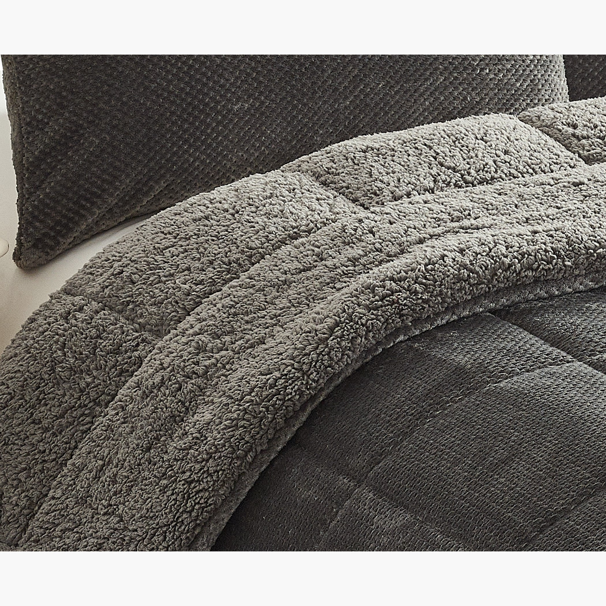 Sherpa 3-Piece Super King Soft Flannel Comforter Set - 240x240 cm-hbxhomeware-hbxdecorandfurnishings-image-5