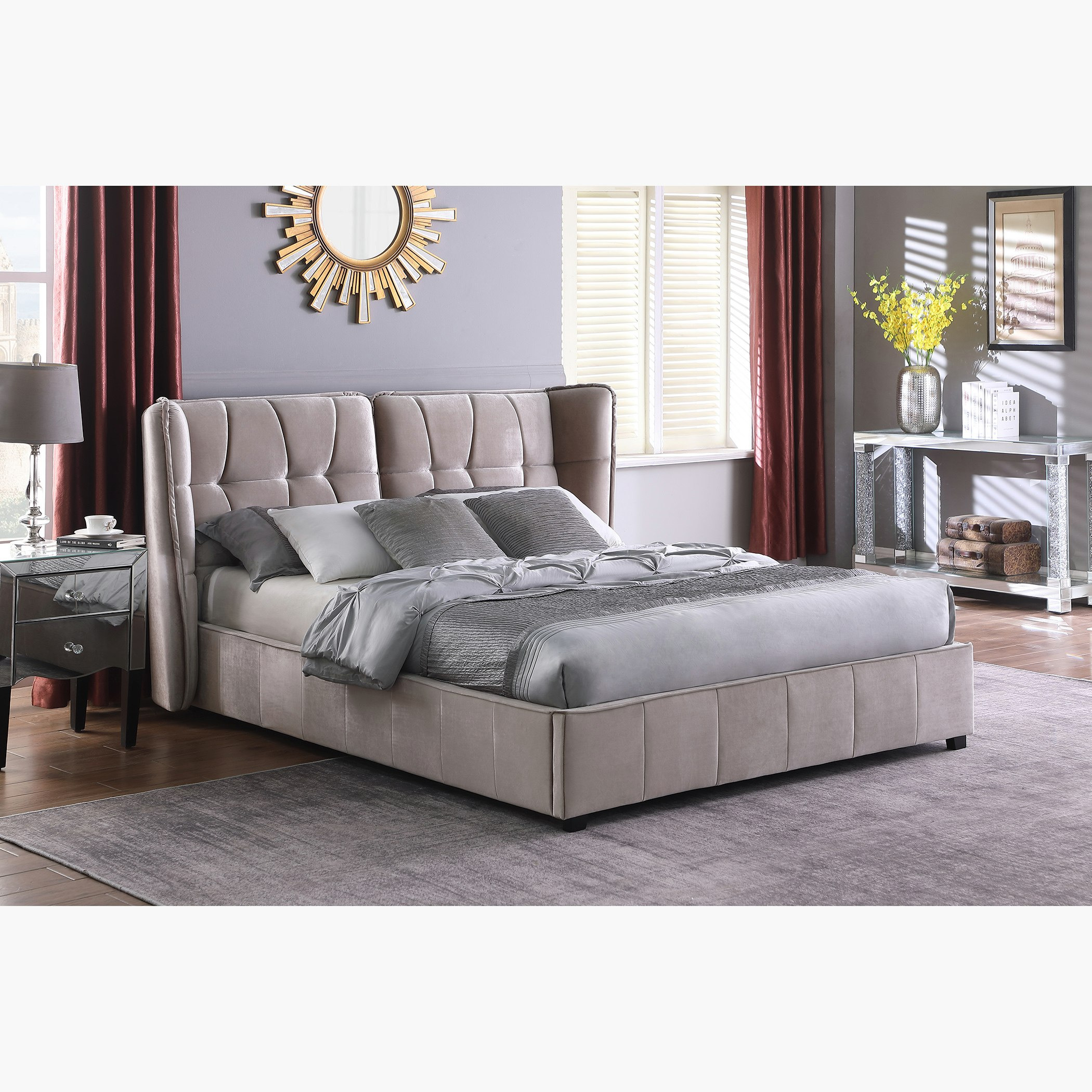 سرير كوين منجّد - تايلور أديل من موڤو - 160×200 سم-hbxbedroom-bedsandbedsets-beds-queen-image-1