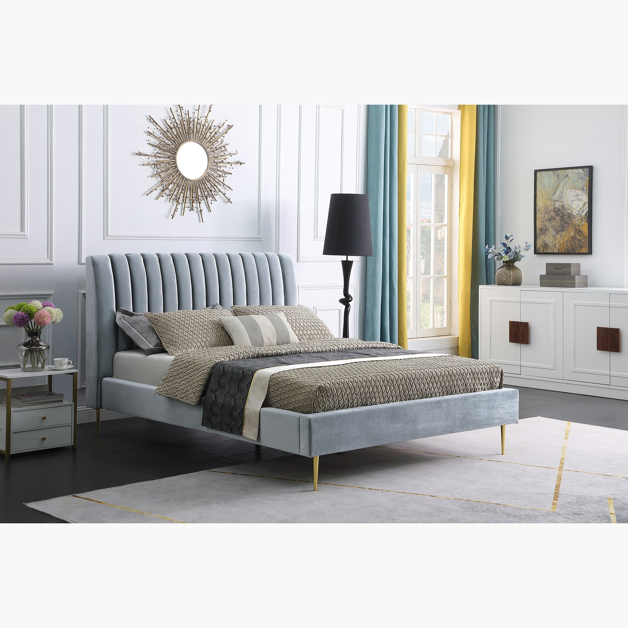 سرير كوين منجّد - تايلور أريانا من موڤو - 150×200 سم-hbxbedroom-bedsandbedsets-beds-queen-image-1