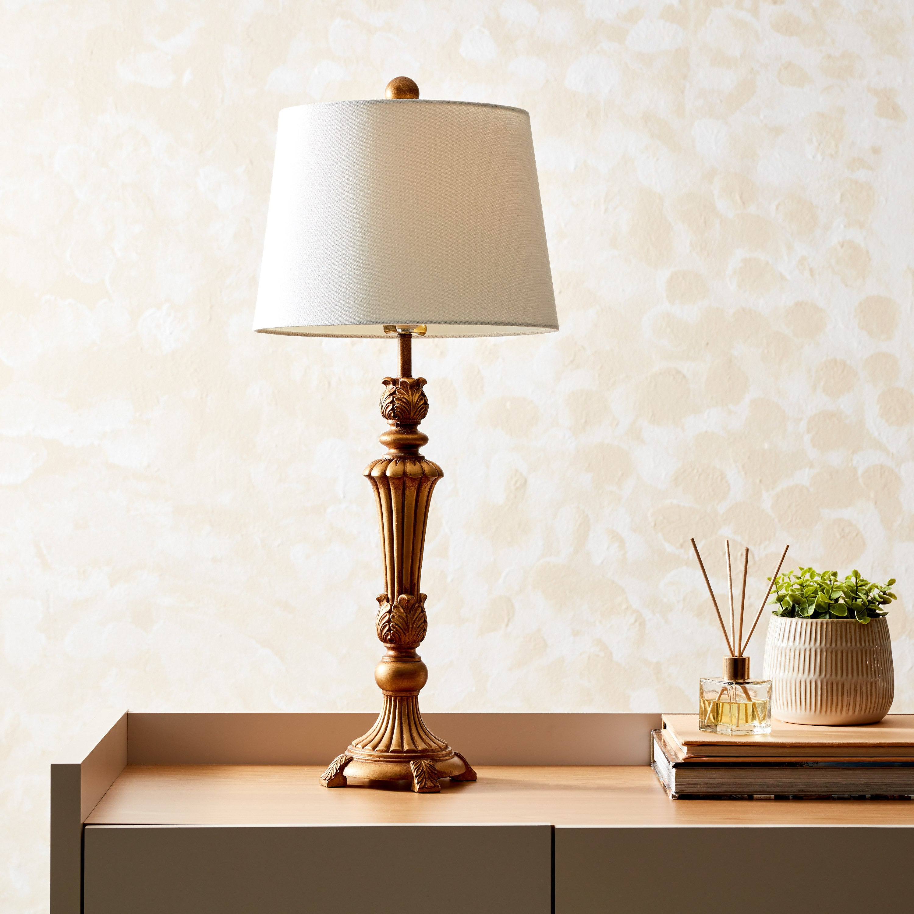 مصباح طاولة راتنج من أريانا - 28x28x65 سم-hbxlivingroom-lighting-tablelamps-image-1
