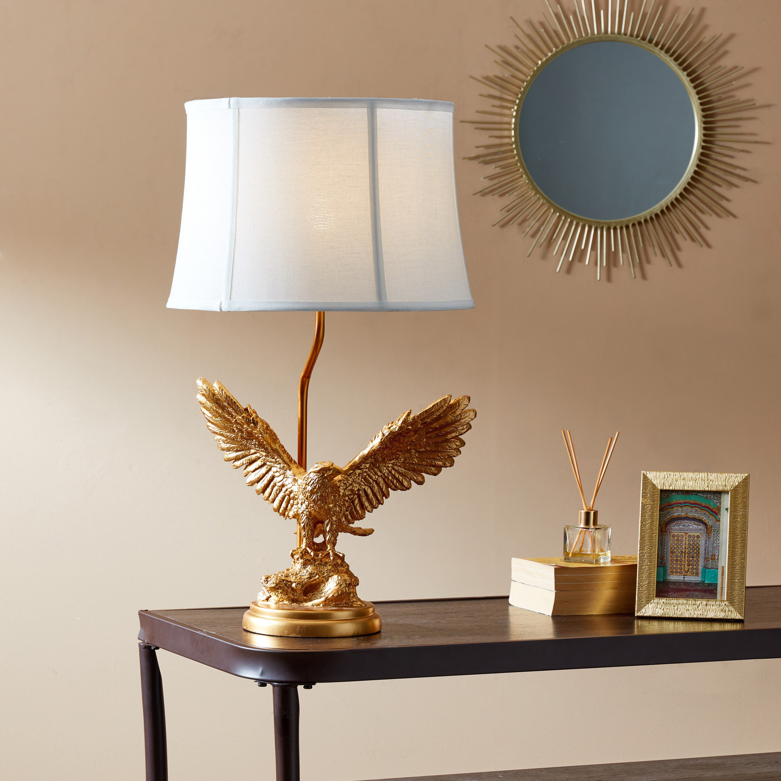 Ariana Falcon Base Resin Table Lamp - 38x38x66 cm-hbxlivingroom-lighting-tablelamps-image-5