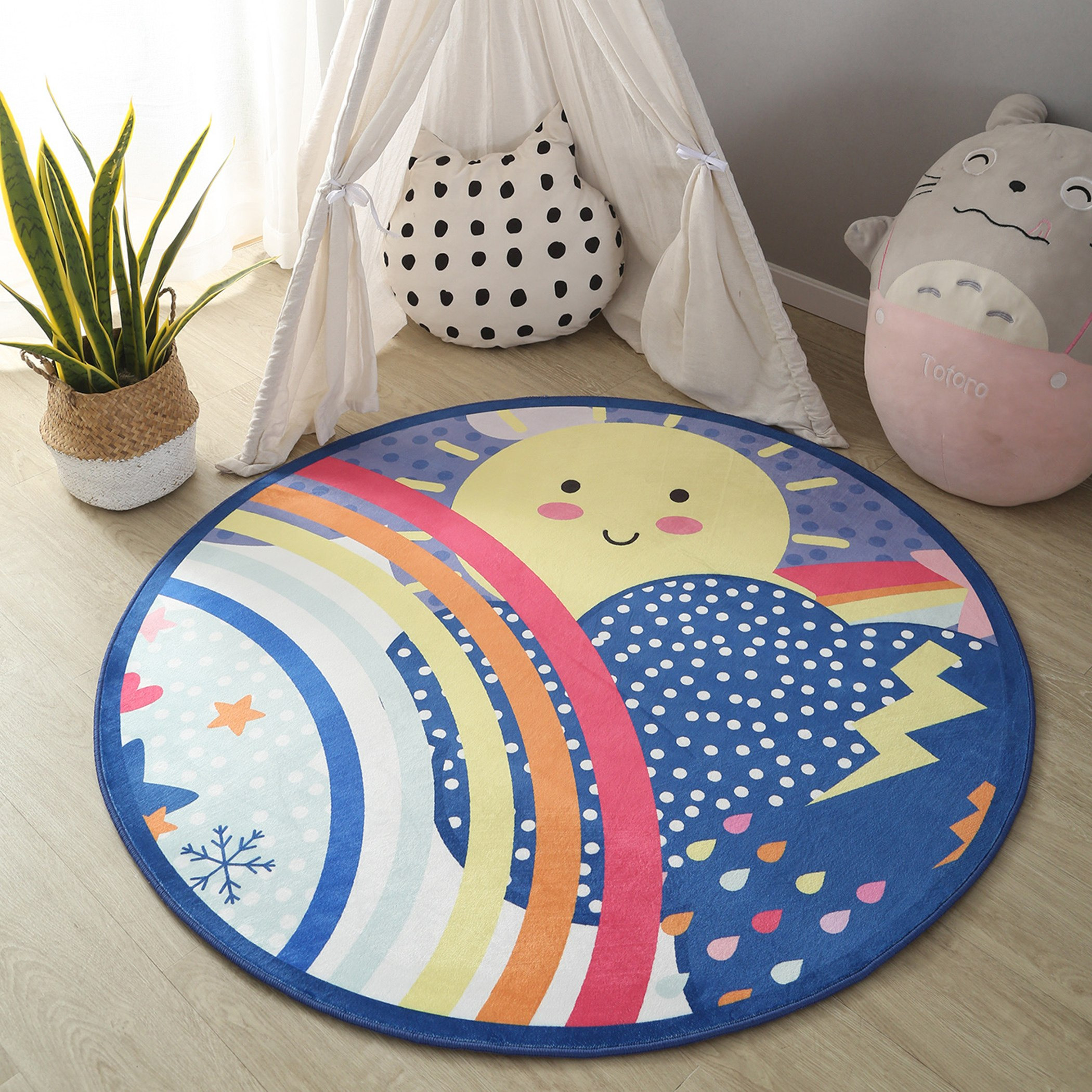 سجادة فلانيل مستديرة بطبعات من أرلو - 120x120 سم-hbxhomeware-hbxkidsandyouth-image-1
