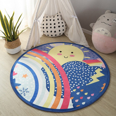 Arlo Printed Flannel Round Sky Is My Friend Carpet - 120x120 cms