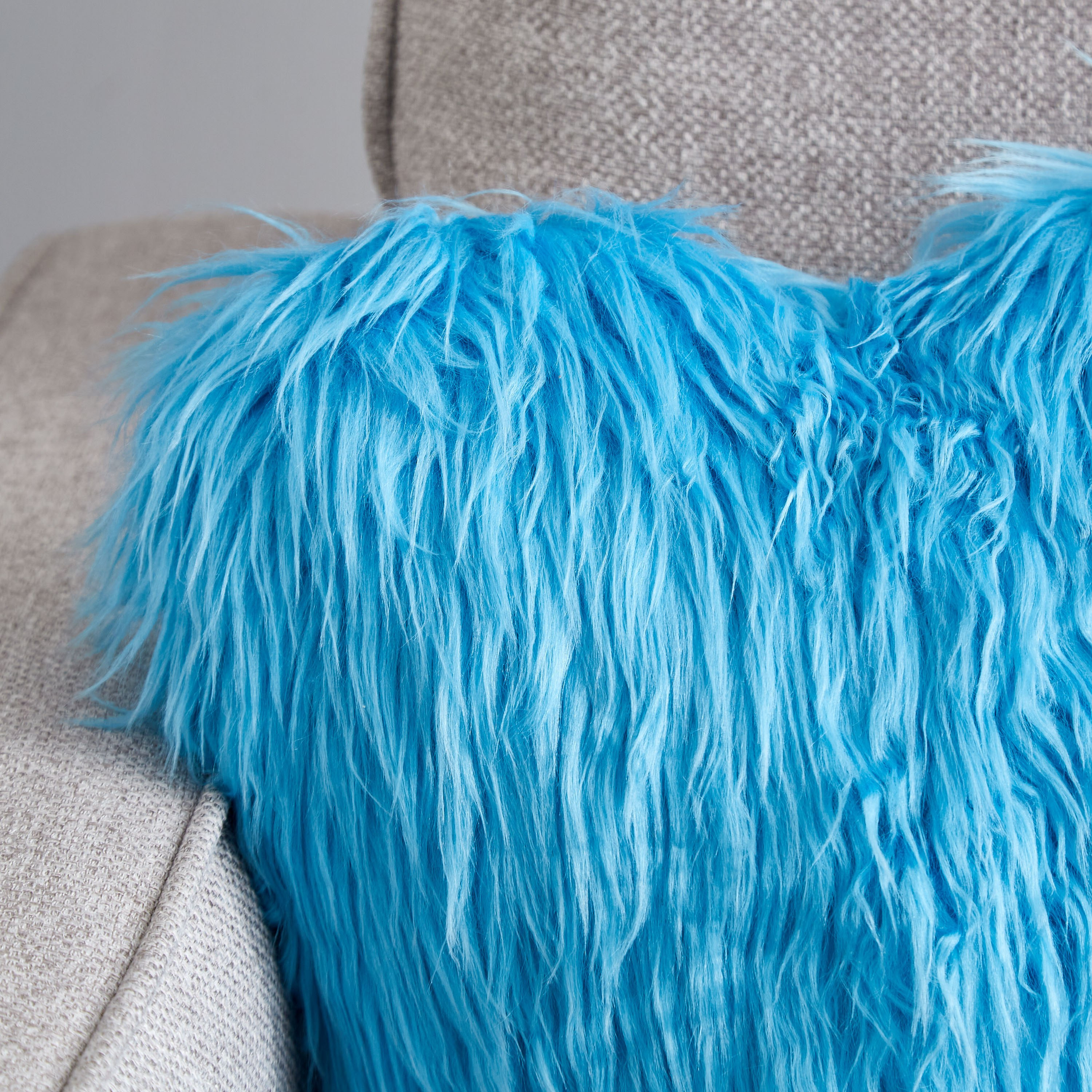 Blue fluffy hot sale cushions