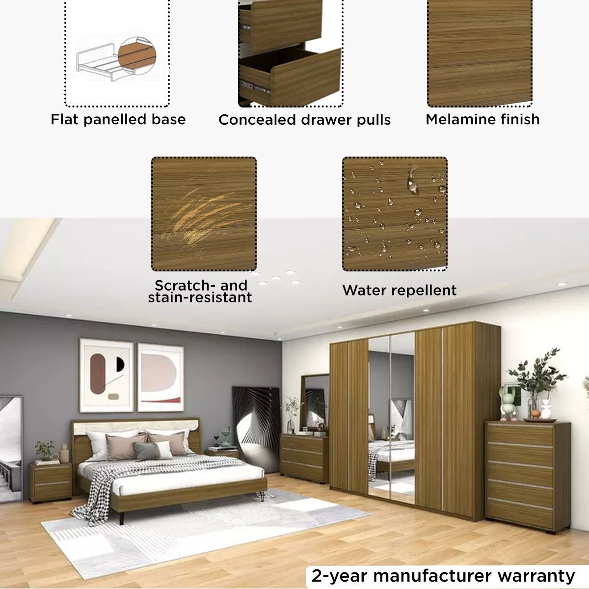 طقم غرفة نوم كينج 5 قطع من بريندا - 200x180 سم-hbxbedroom-bedsandbedsets-bedroomsets-king-image-16