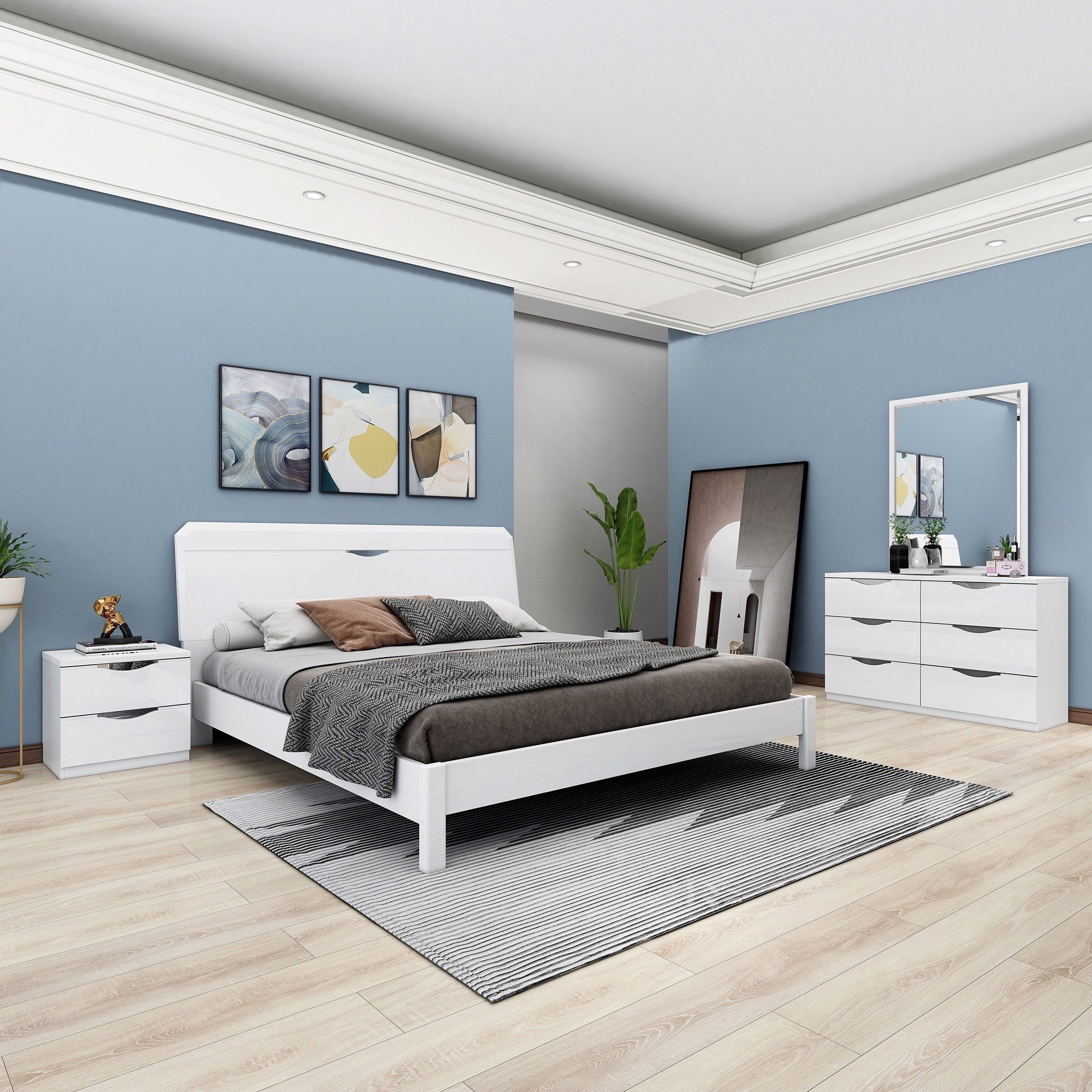طقم غرفة نوم كينج 5 قطع من ويني - 180x200 سم-hbxbedroom-bedsandbedsets-bedroomsets-king-image-1