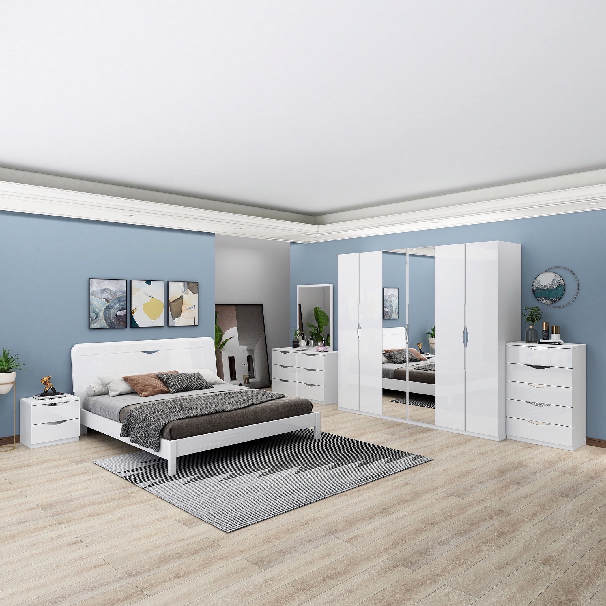 طقم غرفة نوم كينج 5 قطع من ويني - 180x200 سم-hbxbedroom-bedsandbedsets-bedroomsets-king-image-19